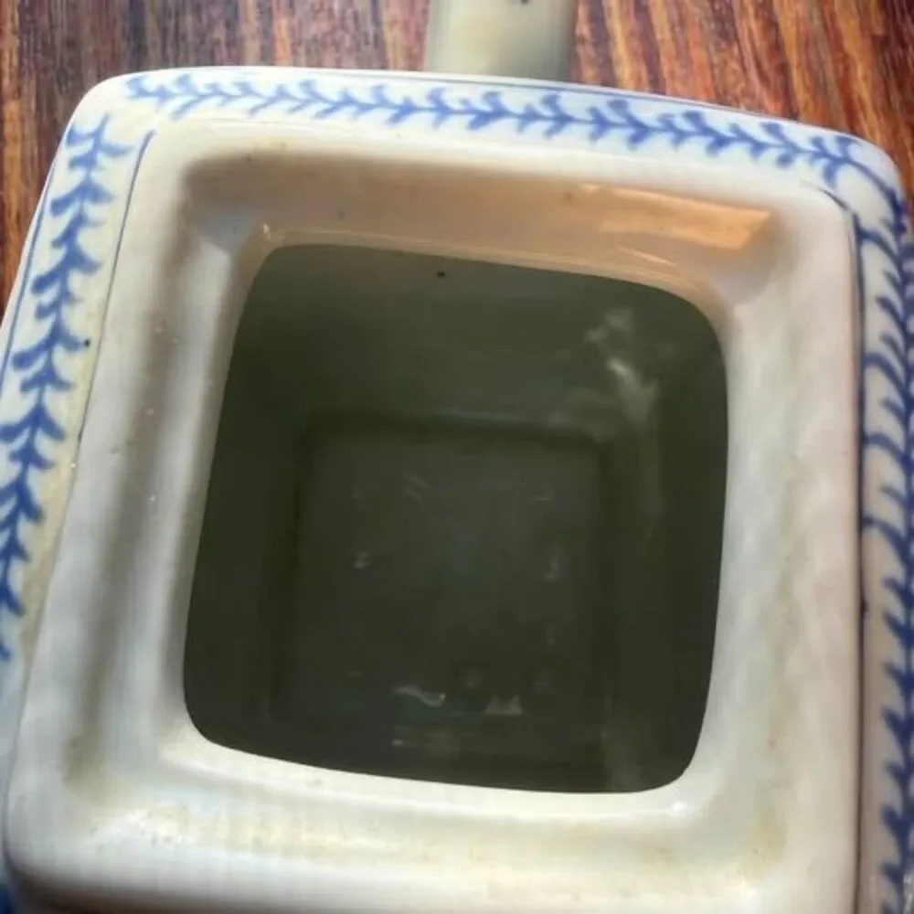Vintage Blue and White Chinese Ceramic Fish Teapot - De Chang Tao Ci